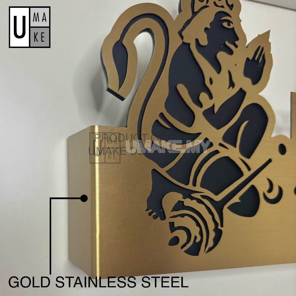 Ganesha Stainless Steel House Number Plate
