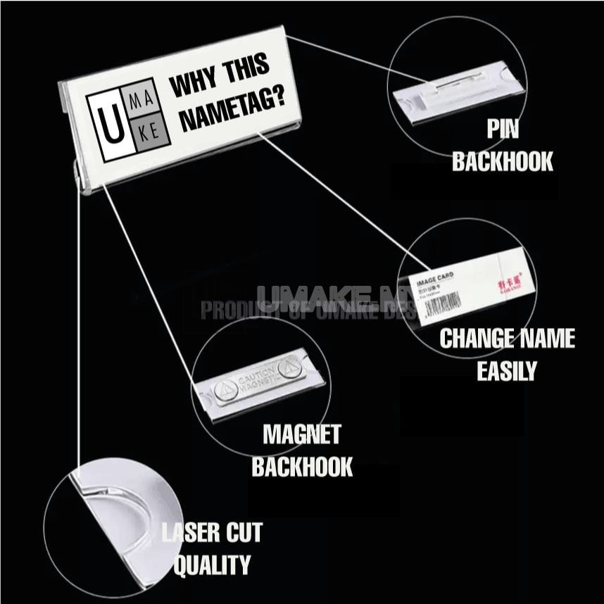 Reusable Magnetic Acrylic Name Badge