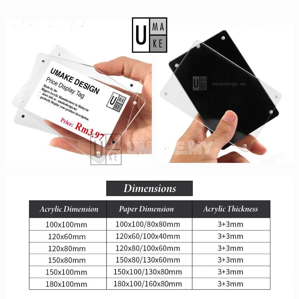 Magnetic Acrylic Price Tag Holder