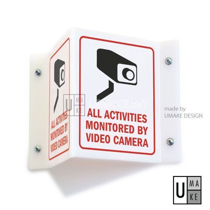 V-Shape 3D Projecting CCTV Sign