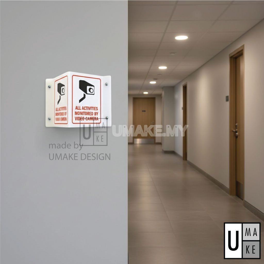 V-Shape 3D Projecting CCTV Sign