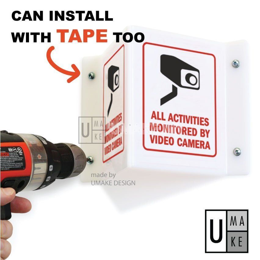 V-Shape 3D Projecting CCTV Sign