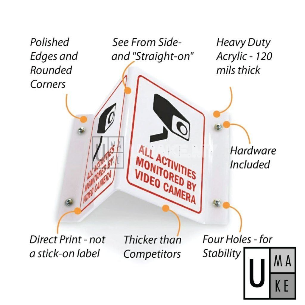 V-Shape 3D Projecting CCTV Sign