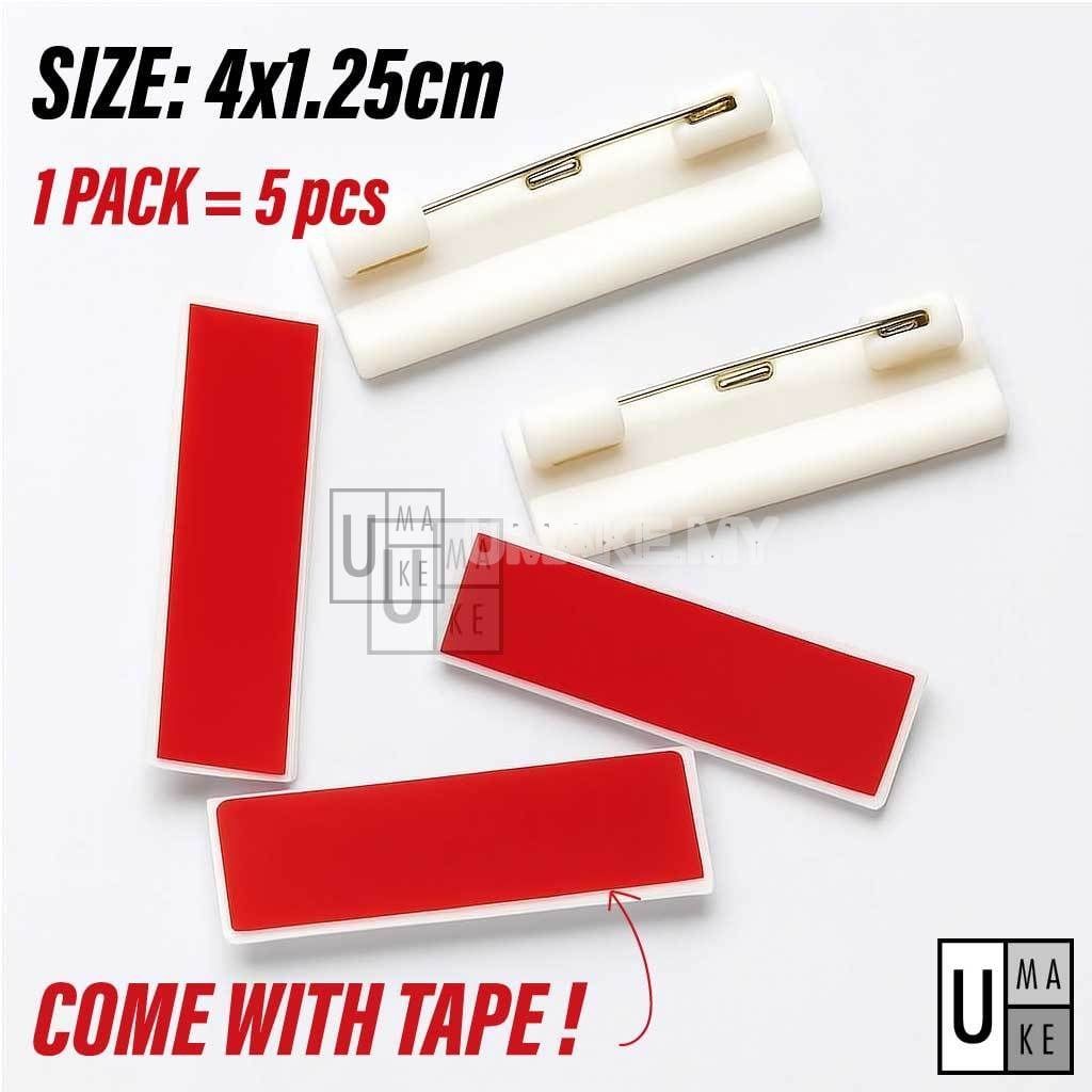 Name Tag Pin Backs with Tape (5pcs)