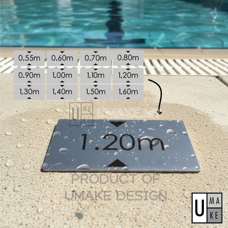 Stainless Steel Pool Depth Sign