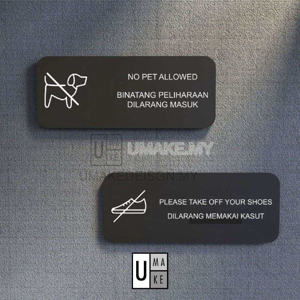 Minimalist Printed Acrylic Sign