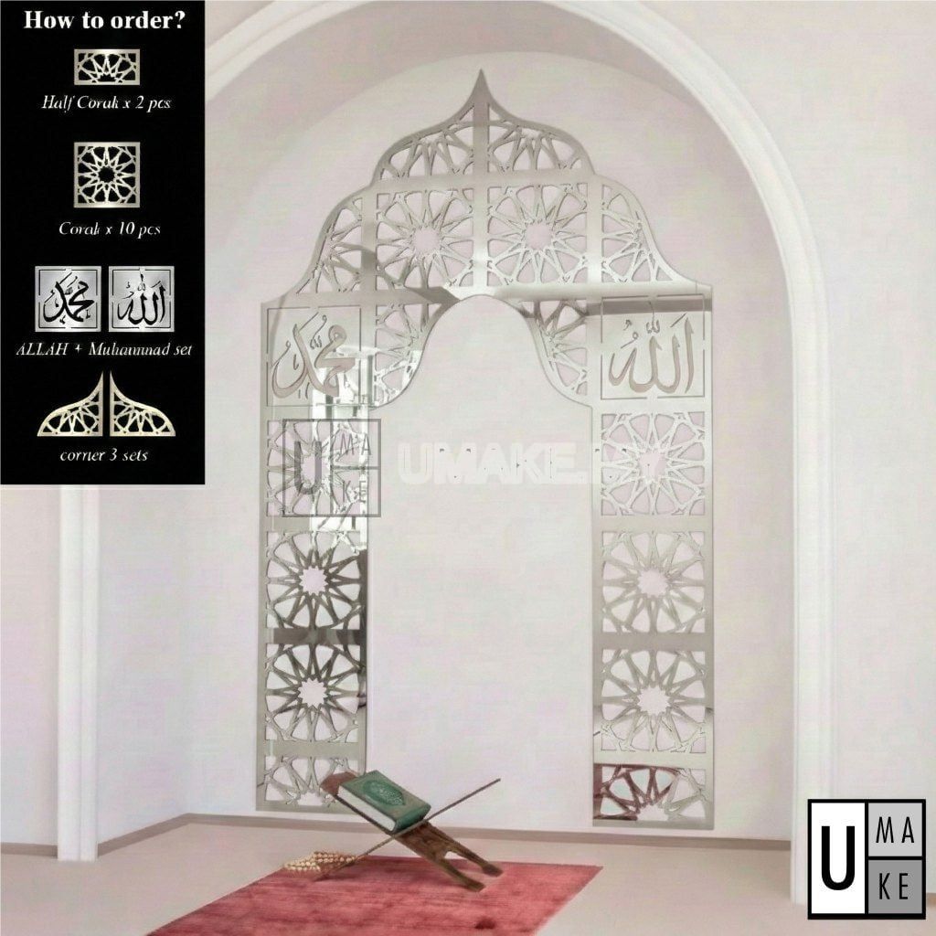 DIY Mirror Acrylic Mihrab Wall Set