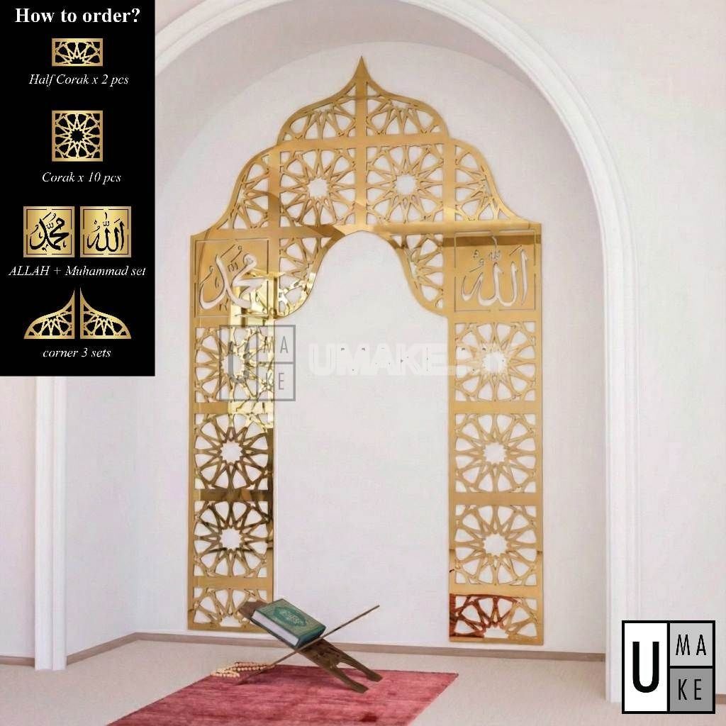 DIY Mirror Acrylic Mihrab Wall Set