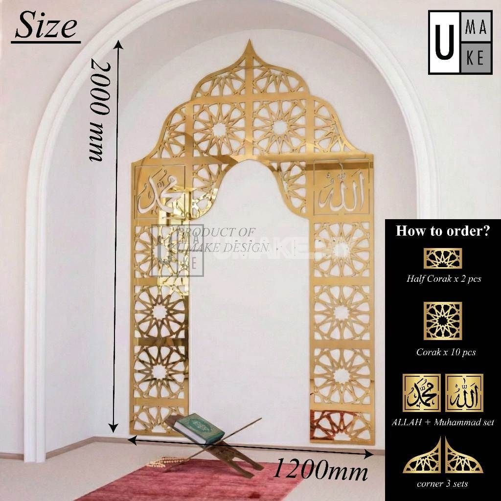 DIY Mirror Acrylic Mihrab Wall Set