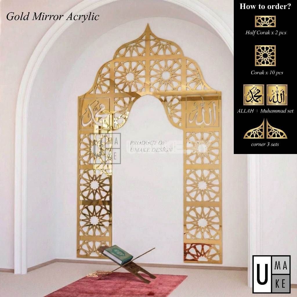 DIY Mirror Acrylic Mihrab Wall Set