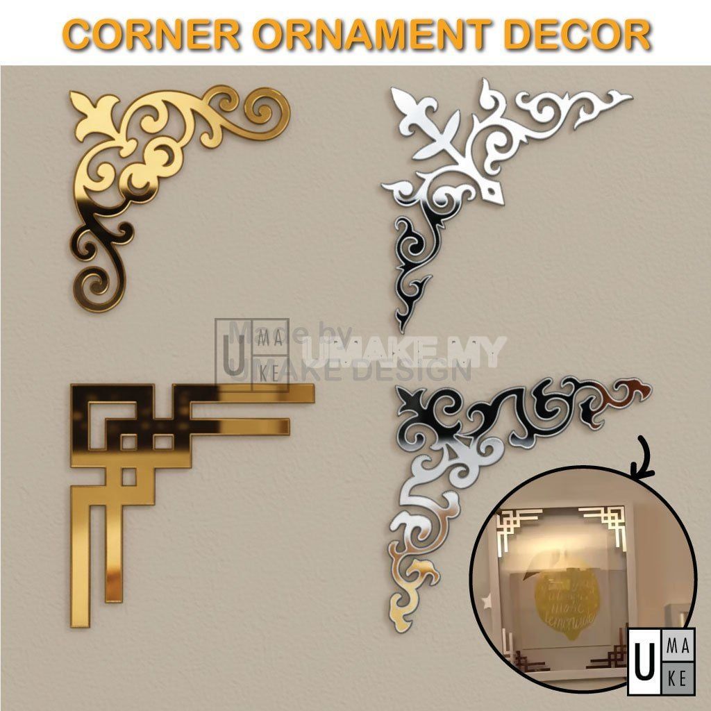 3D Acrylic Mirror Corner Decor