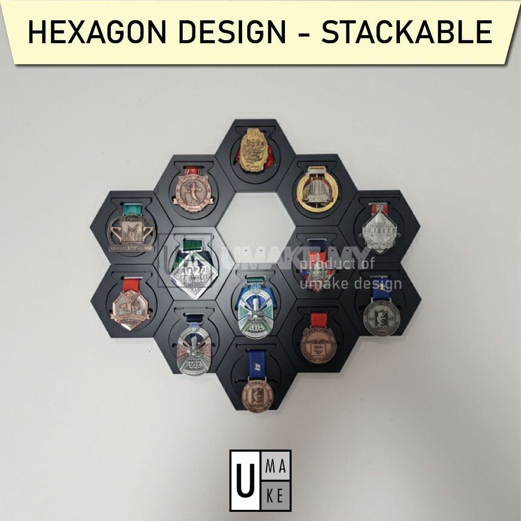 Hexagon Medal Display Holder