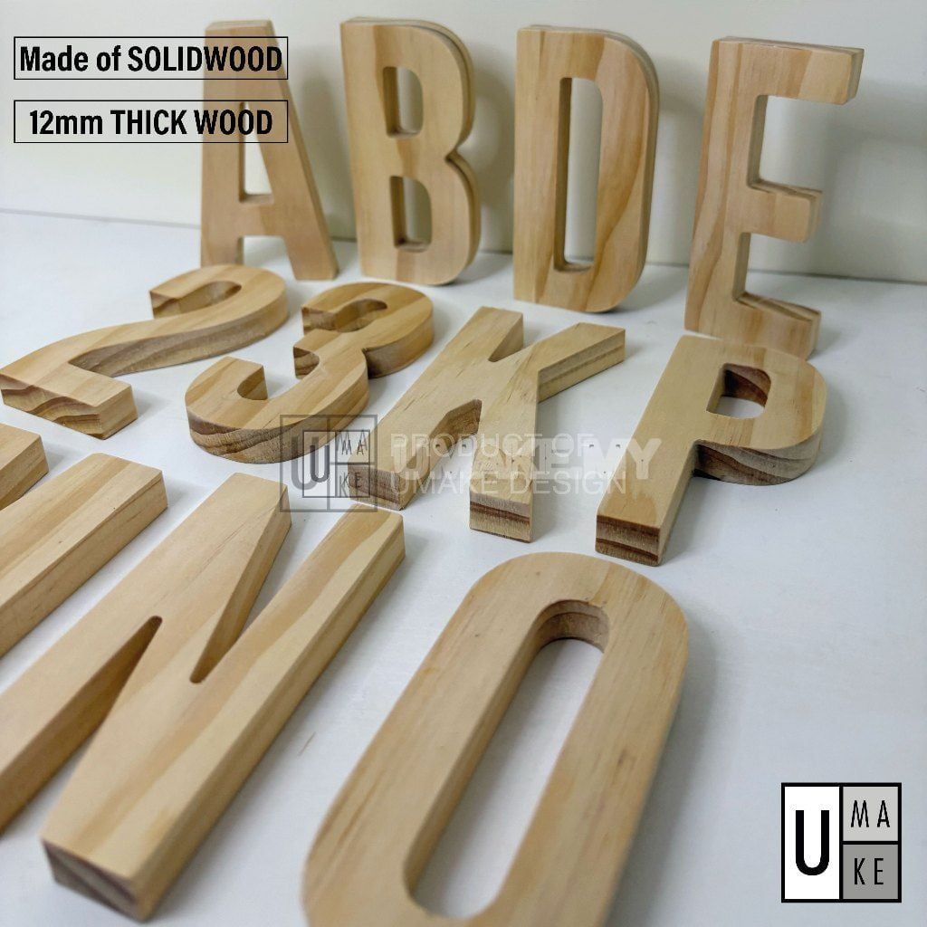 Solid Pine Wood Letters & Numbers