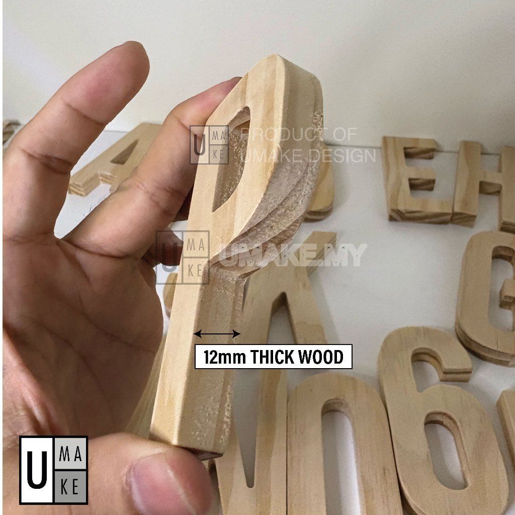 Solid Pine Wood Letters & Numbers