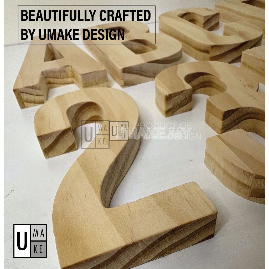 Solid Pine Wood Letters & Numbers
