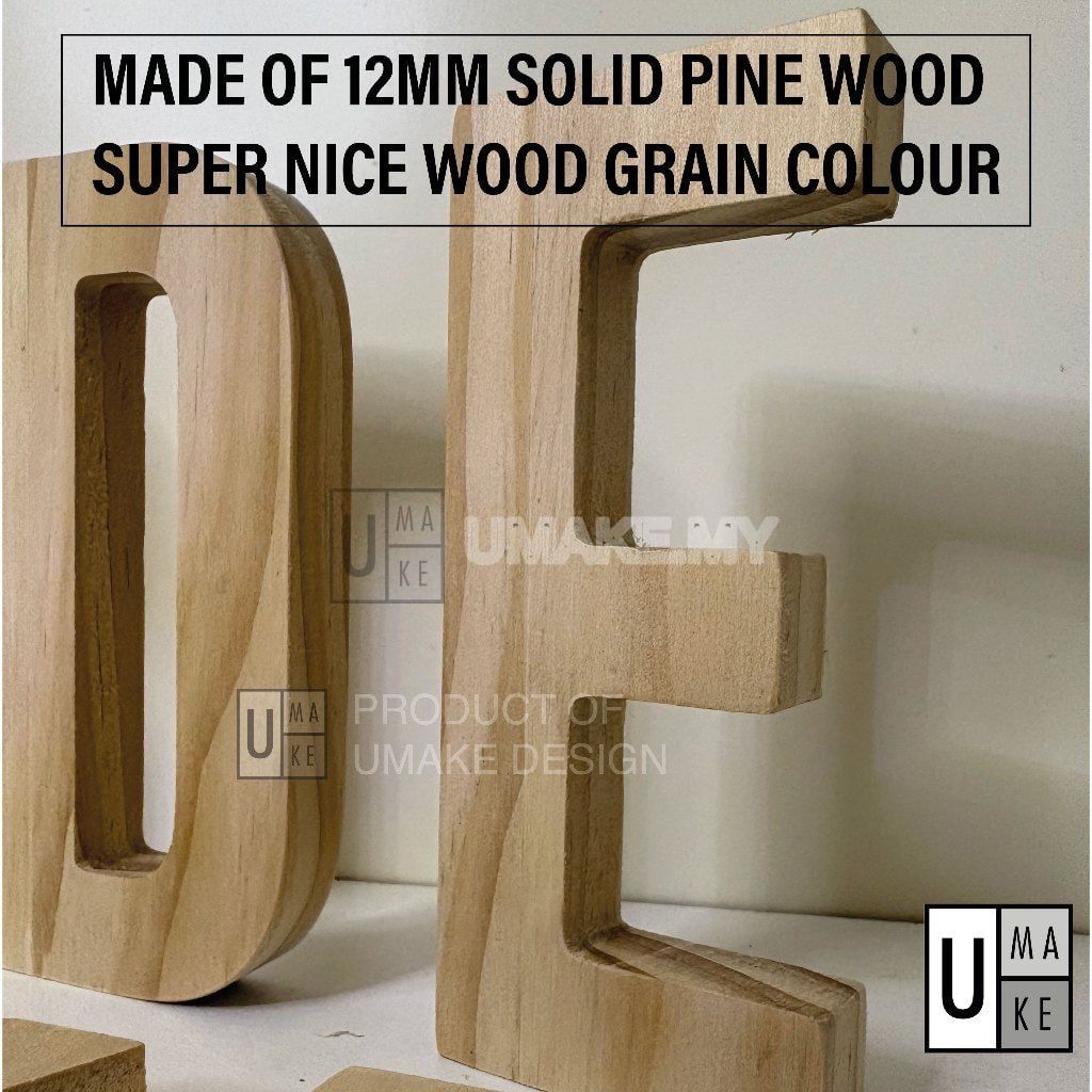 Solid Pine Wood Letters & Numbers