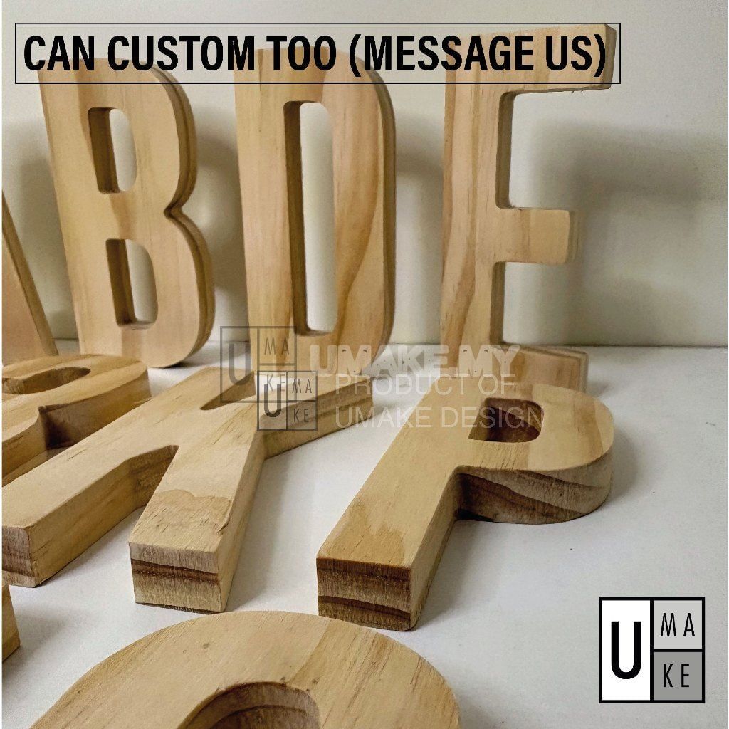 Solid Pine Wood Letters & Numbers