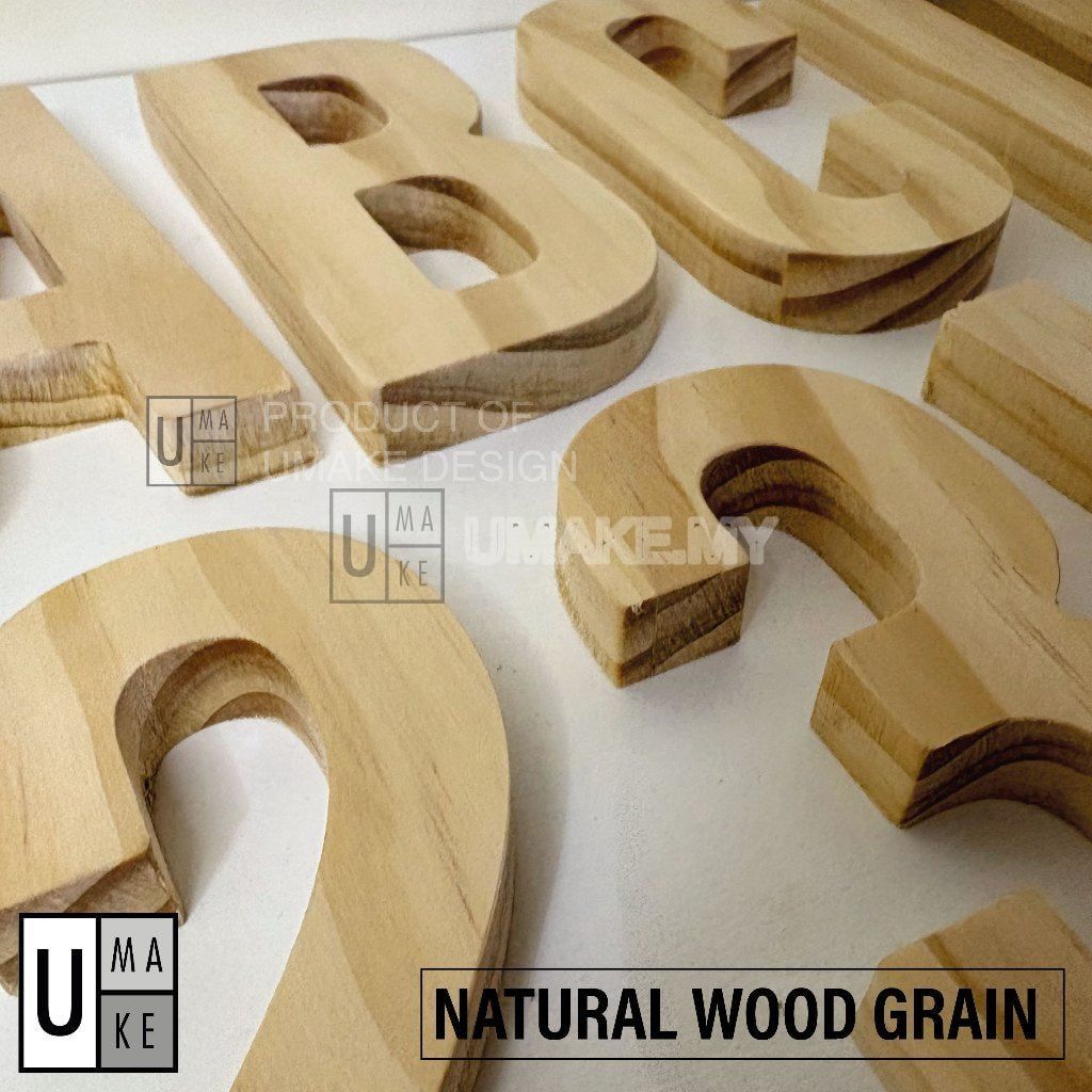 Solid Pine Wood Letters & Numbers