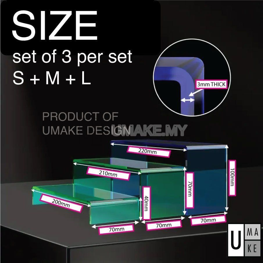 Acrylic U-Shape Display Stand (Colourful)
