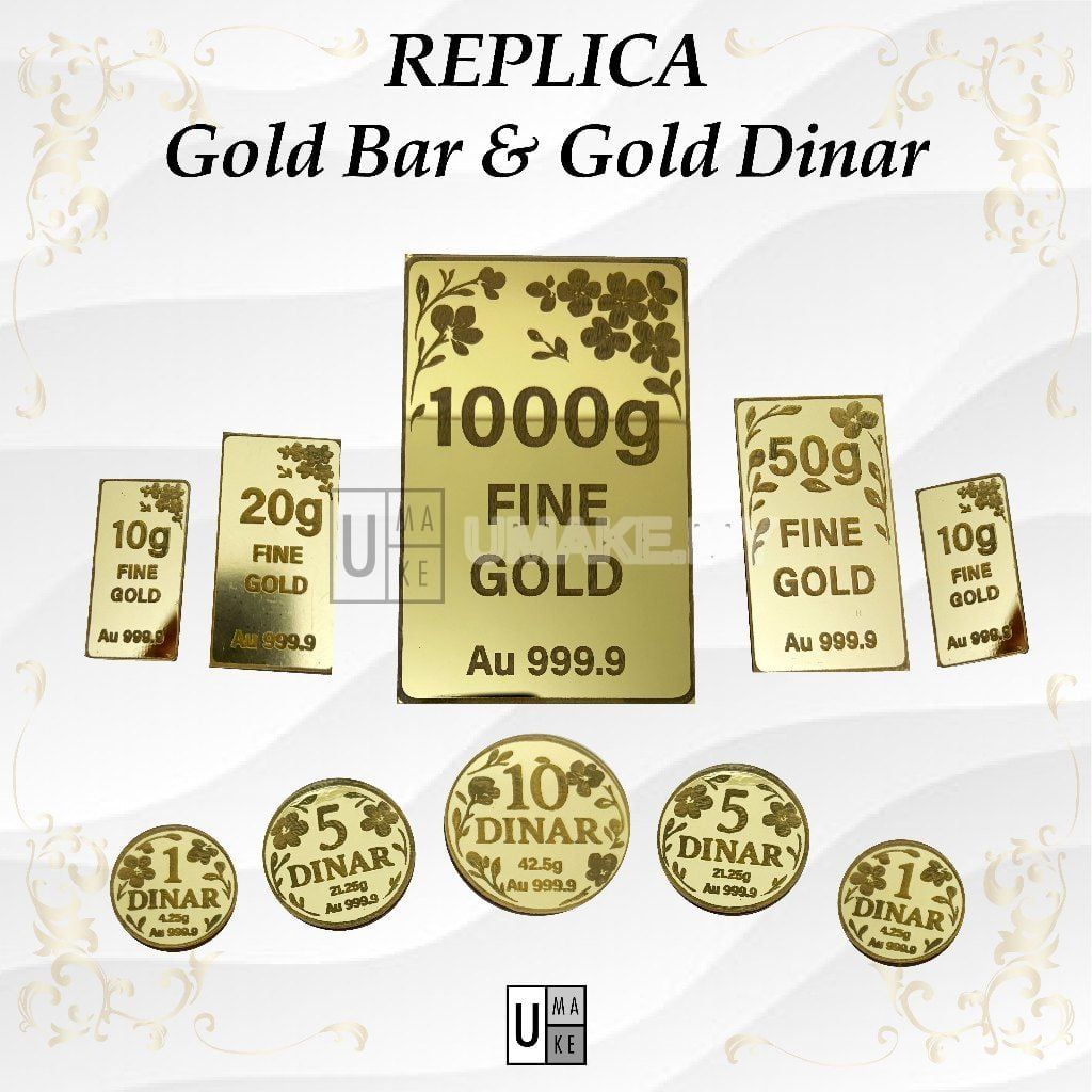 Replica Gold Dinar & Gold Bar (Acrylic)