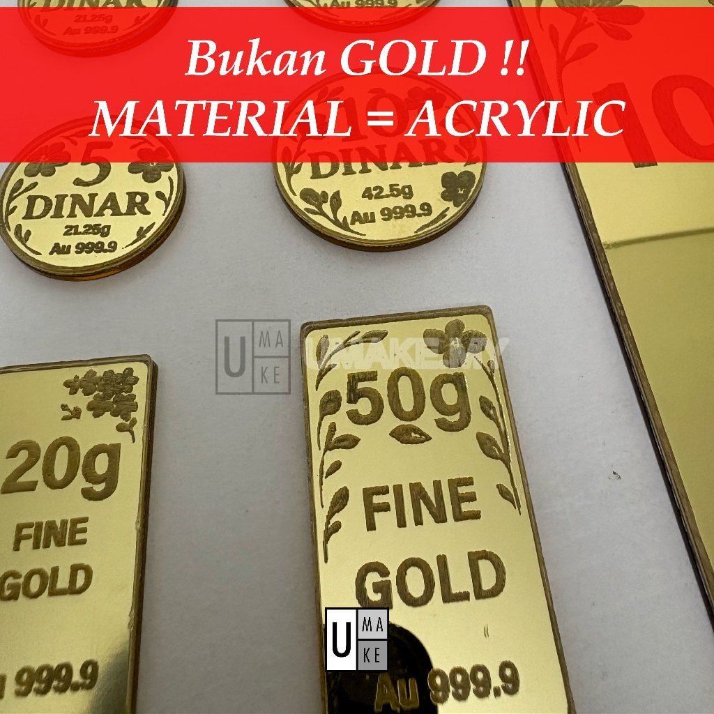 Replica Gold Dinar & Gold Bar (Acrylic)
