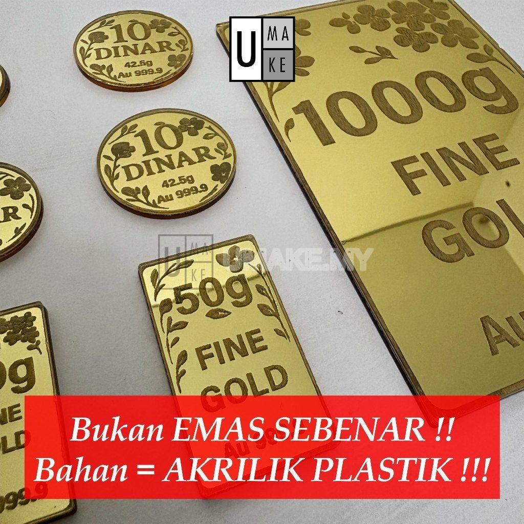 Replica Gold Dinar & Gold Bar (Acrylic)