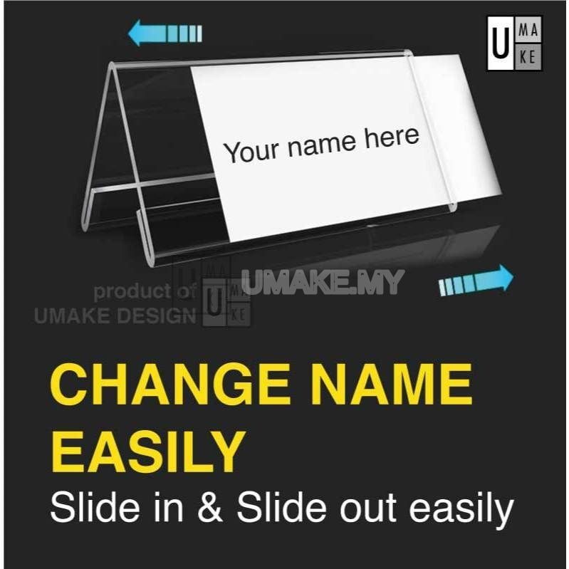 Acrylic V-Shape Desk Label Holder