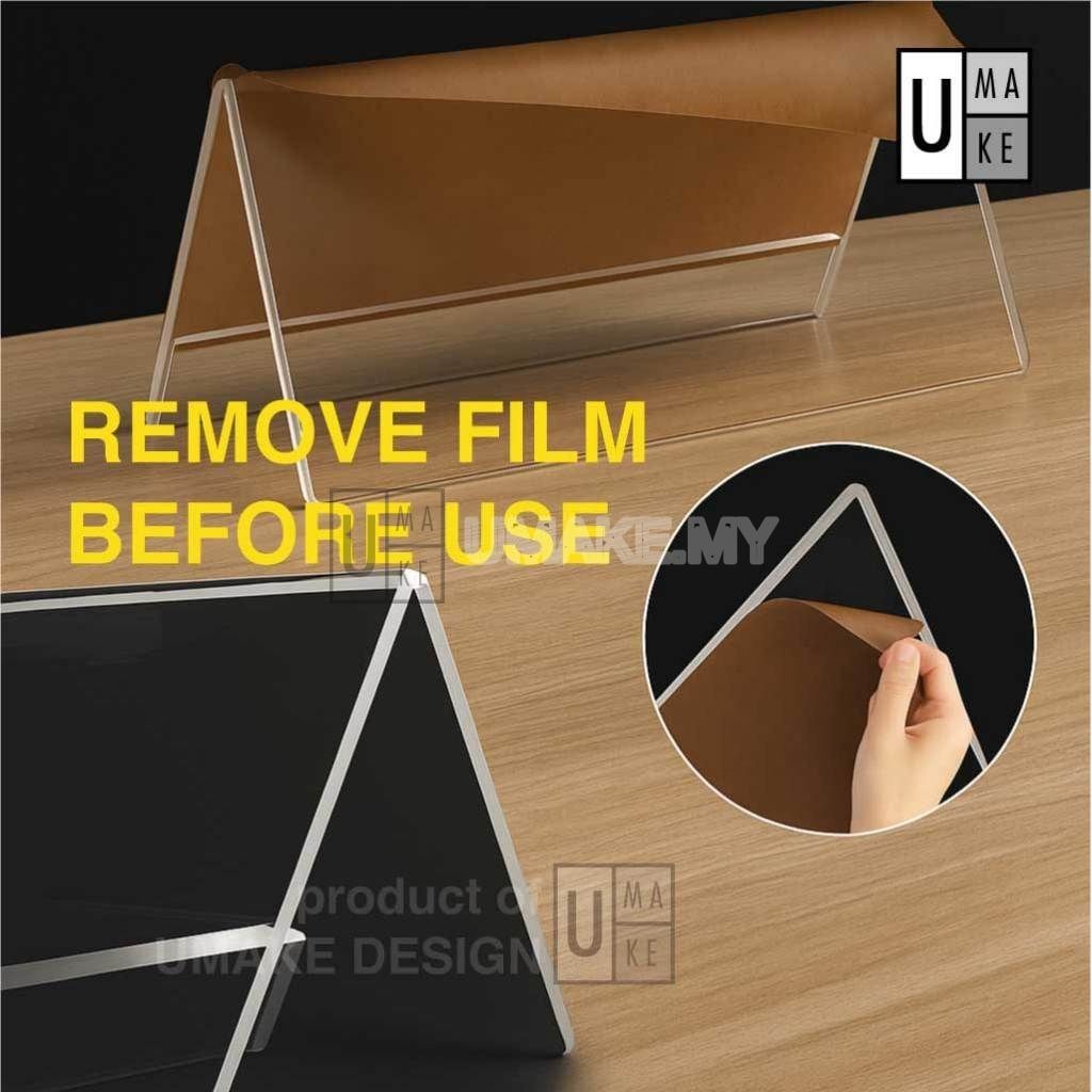 Acrylic V-Shape Desk Label Holder