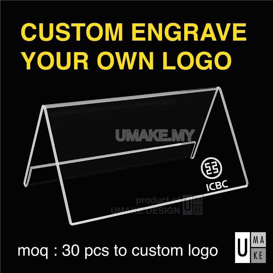 Acrylic V-Shape Desk Label Holder