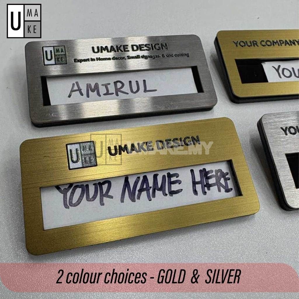 Stainless Steel Embossed Reusable Name Tag