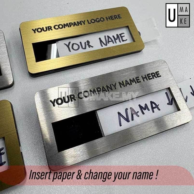 Stainless Steel Embossed Reusable Name Tag