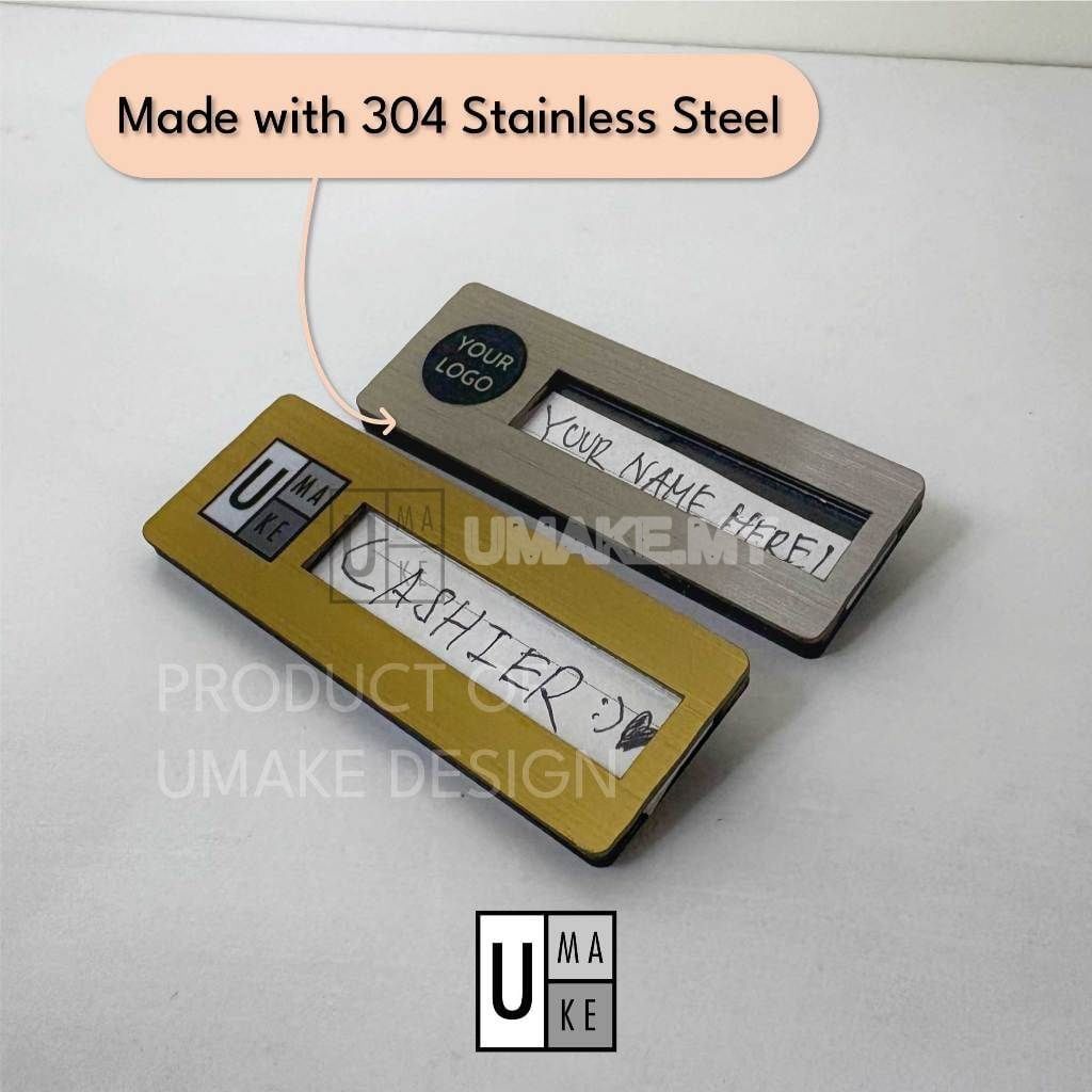 Reusable Stainless Steel Name Tag (75x25mm)