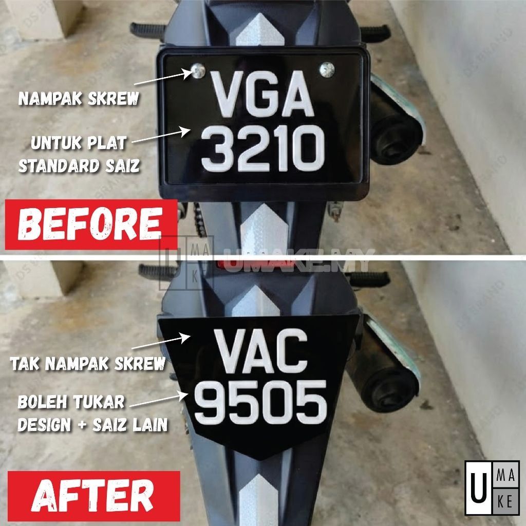 Motorcycle License Plate Bracket (Screwless)