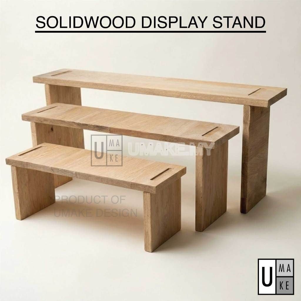 Rubber Wood Display Riser & Monitor Stand