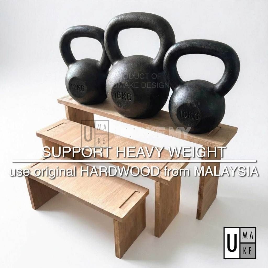 Rubber Wood Display Riser & Monitor Stand