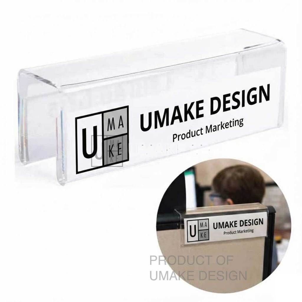 Acrylic Cubicle Name Plate Holder (Double-Sided)