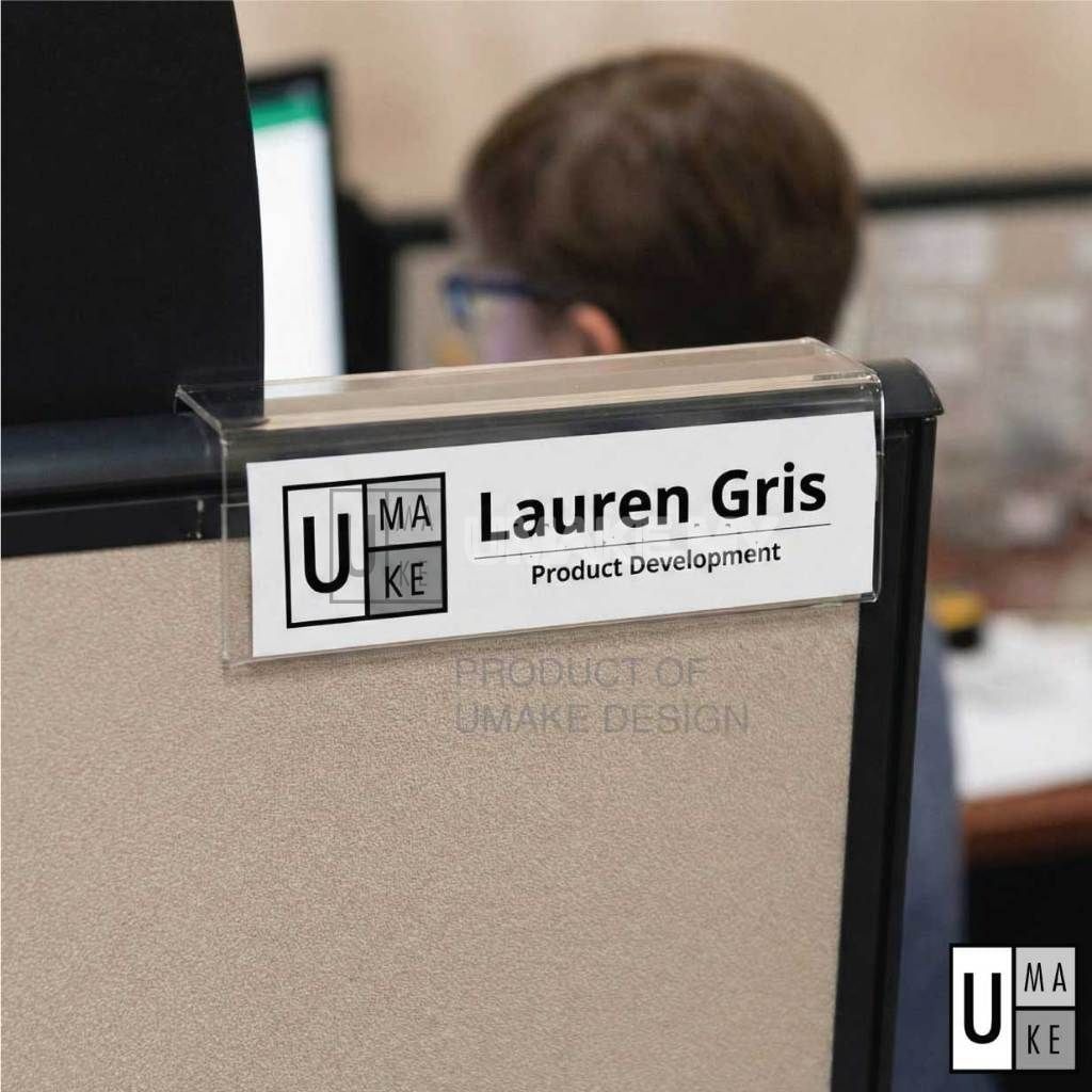 Acrylic Cubicle Name Plate Holder (Double-Sided)