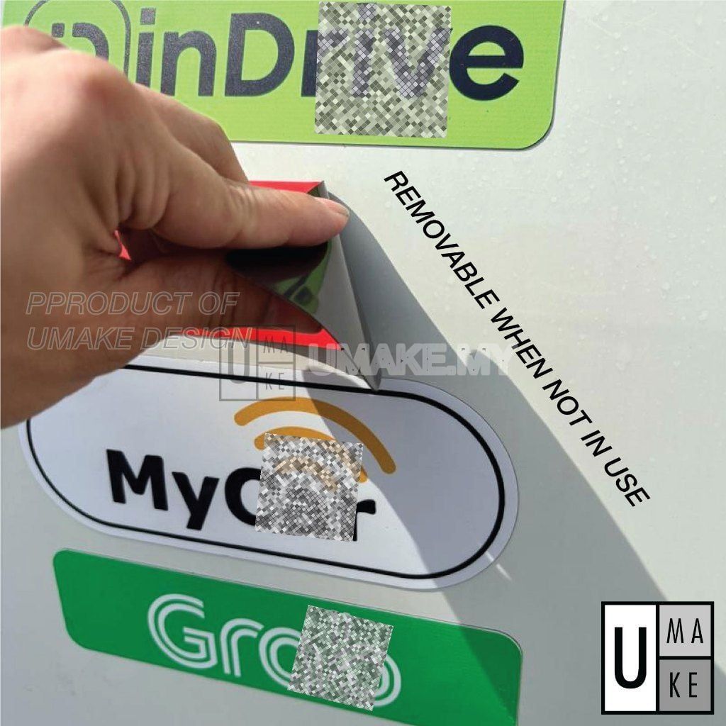 Magnetic E-Hailing Car Sticker (Outdoor Grade)