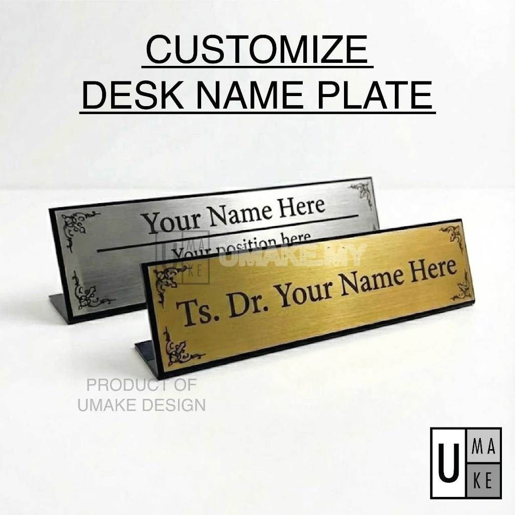 L-Shape Desk Name Plate (Metallic Acrylic)