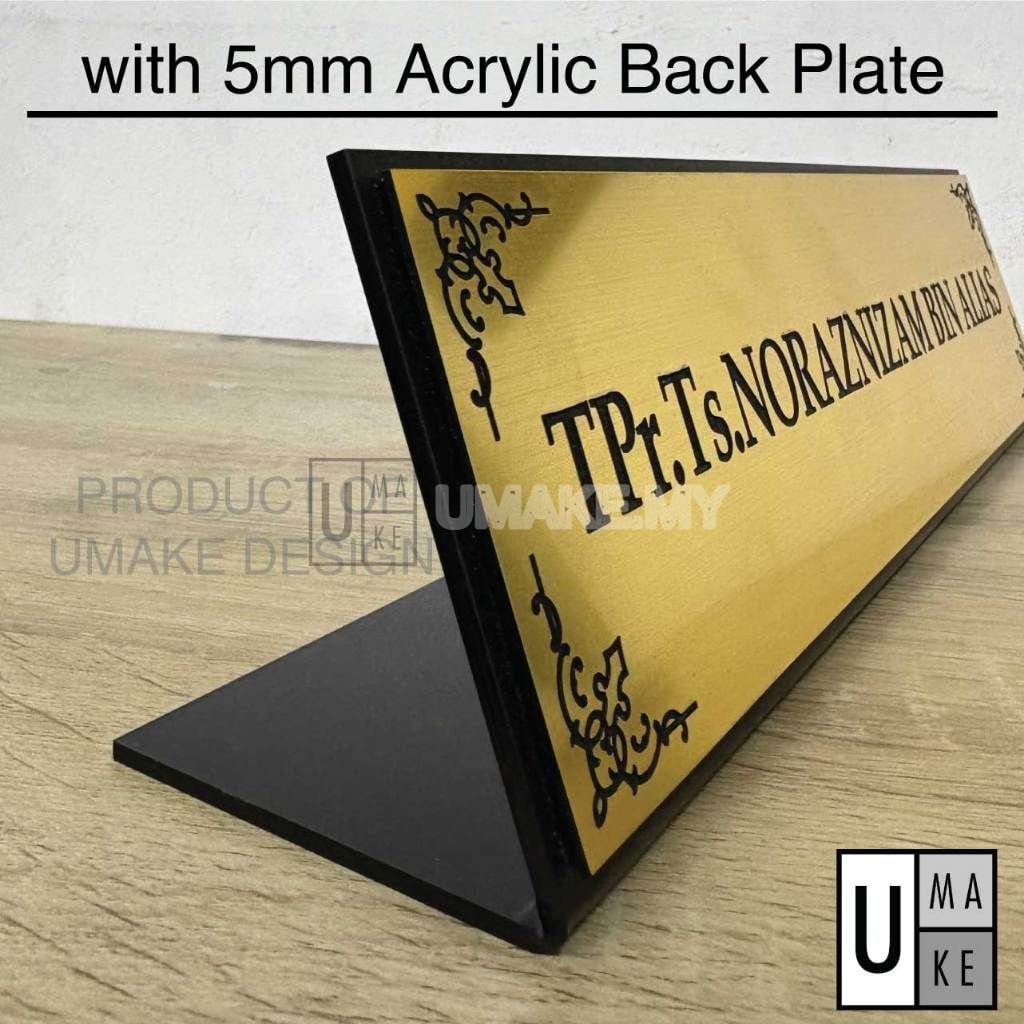 L-Shape Desk Name Plate (Metallic Acrylic)