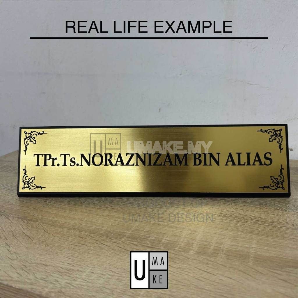 L-Shape Desk Name Plate (Metallic Acrylic)
