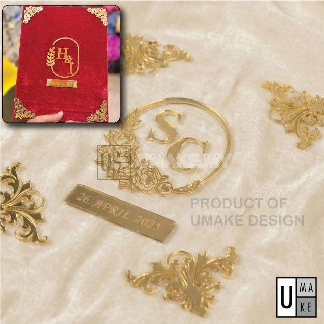 Custom Gold Mirror Nikkah Certificate Cover