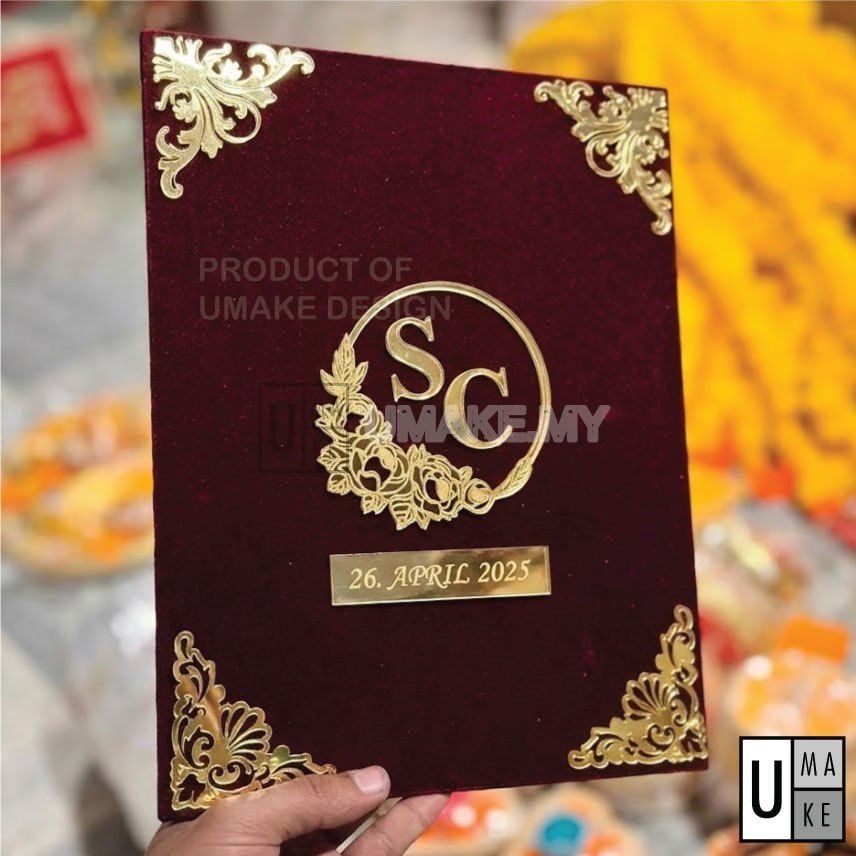Custom Gold Mirror Nikkah Certificate Cover