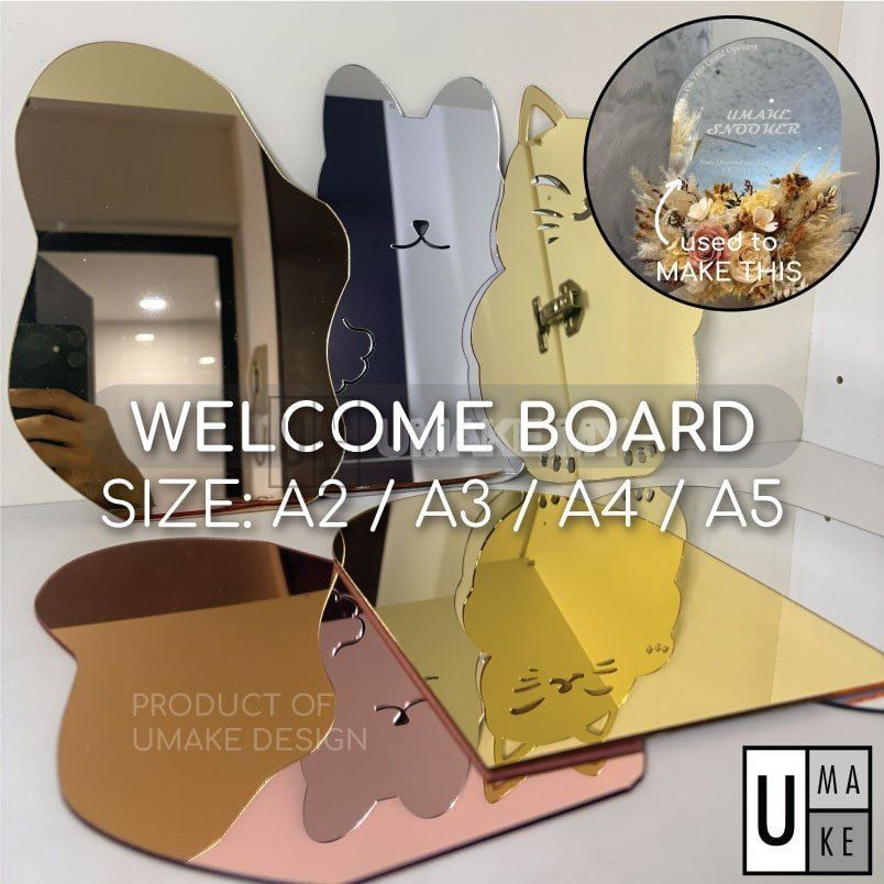 Mirror Acrylic Blank Board (A5 to A2)