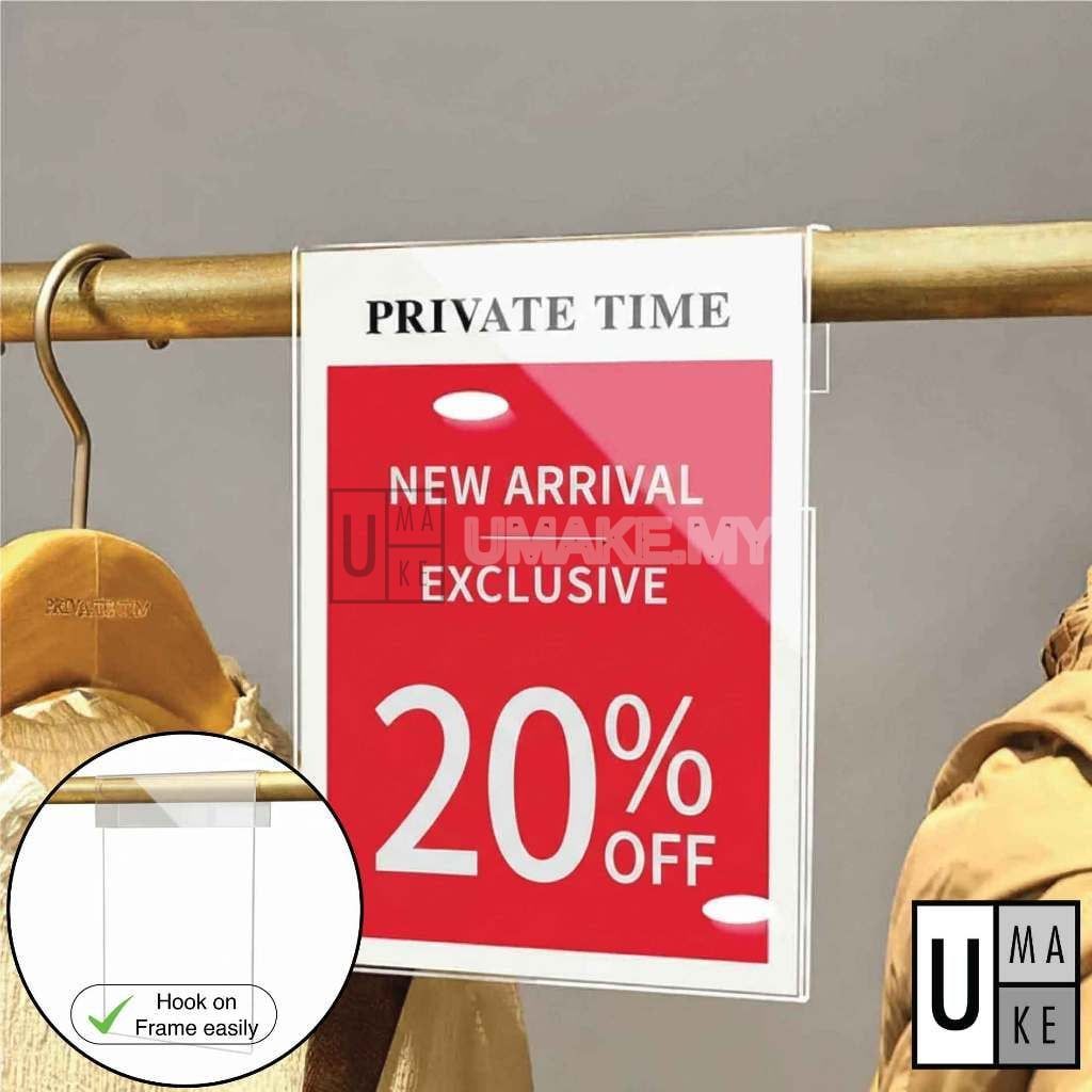 Acrylic Clothing Rack Sign Holder