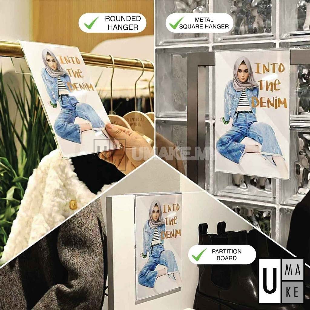 Acrylic Clothing Rack Sign Holder