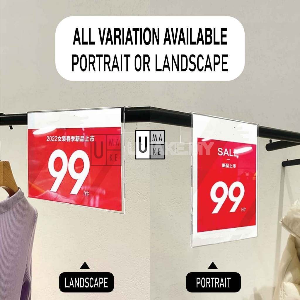 Acrylic Clothing Rack Sign Holder