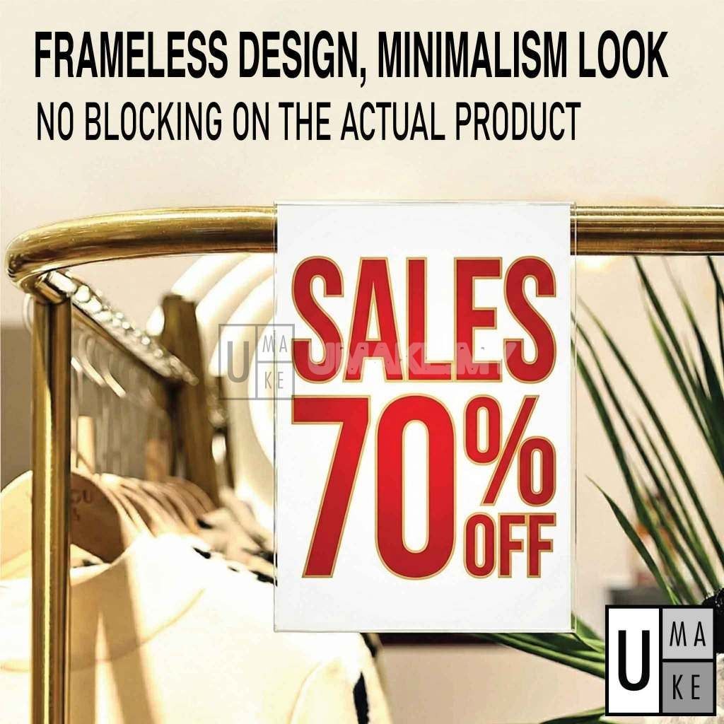 Acrylic Clothing Rack Sign Holder