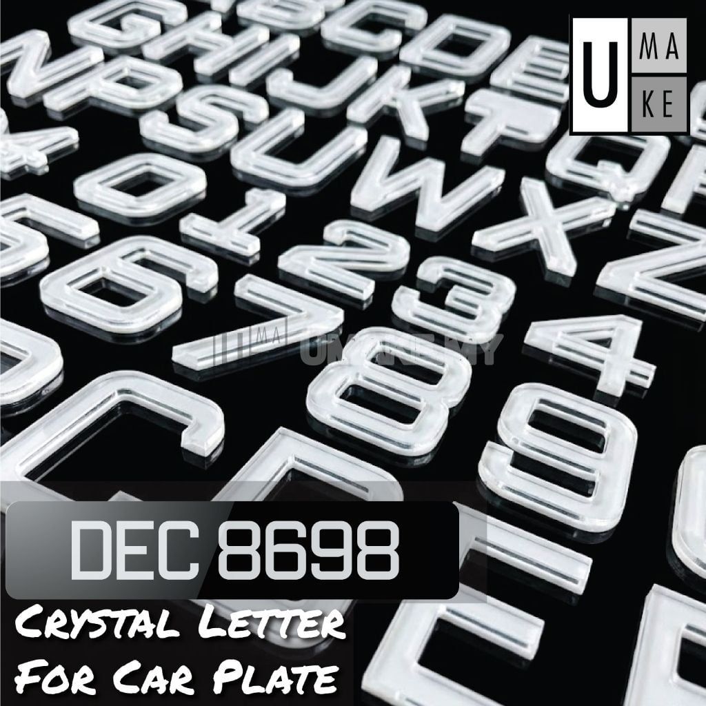 3D Crystal Acrylic Car Number Plate (6mm)