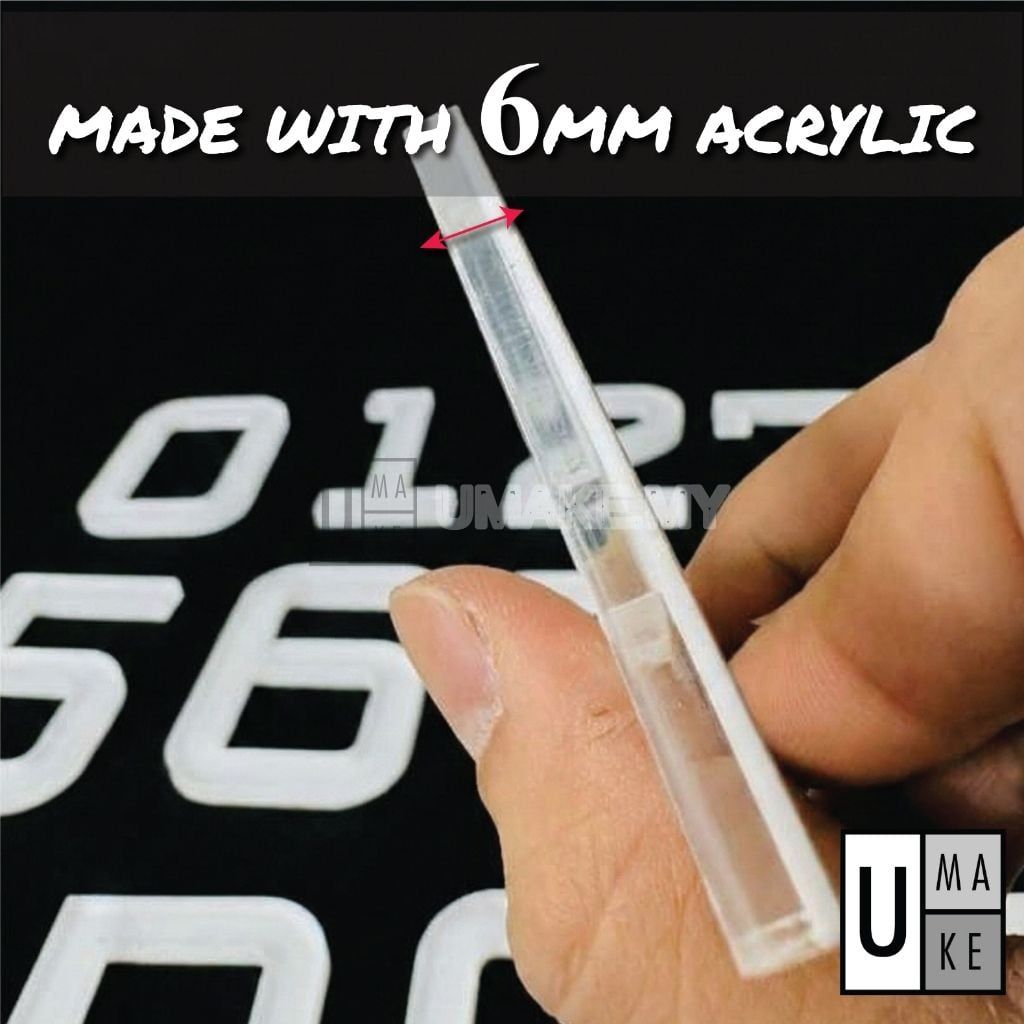 3D Crystal Acrylic Car Number Plate (6mm)